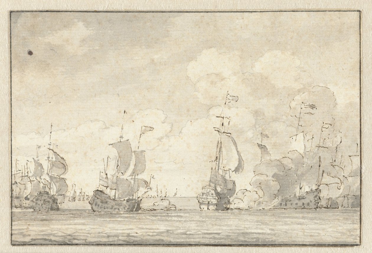 meritaistelu tekijältä Willem van de Velde (II)