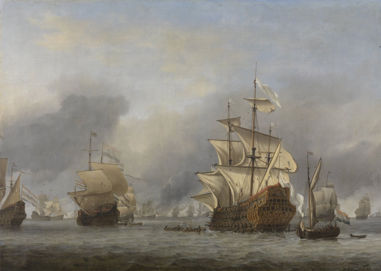 Kuninkaallisen prinssin vangitseminen, noin 1670 tekijältä Willem van de Velde