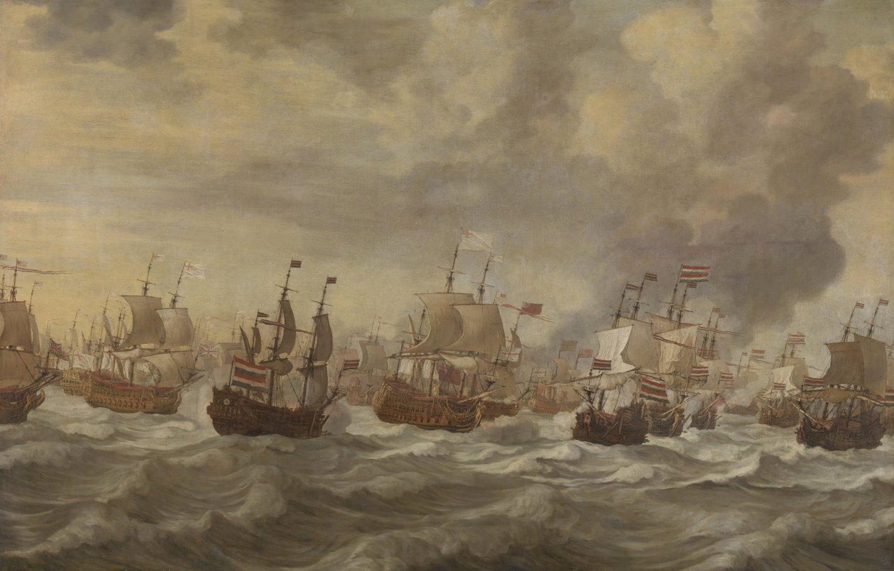 Jakso Four Days Naval Battlesta kesäkuussa 1666 tekijältä Willem van de Velde