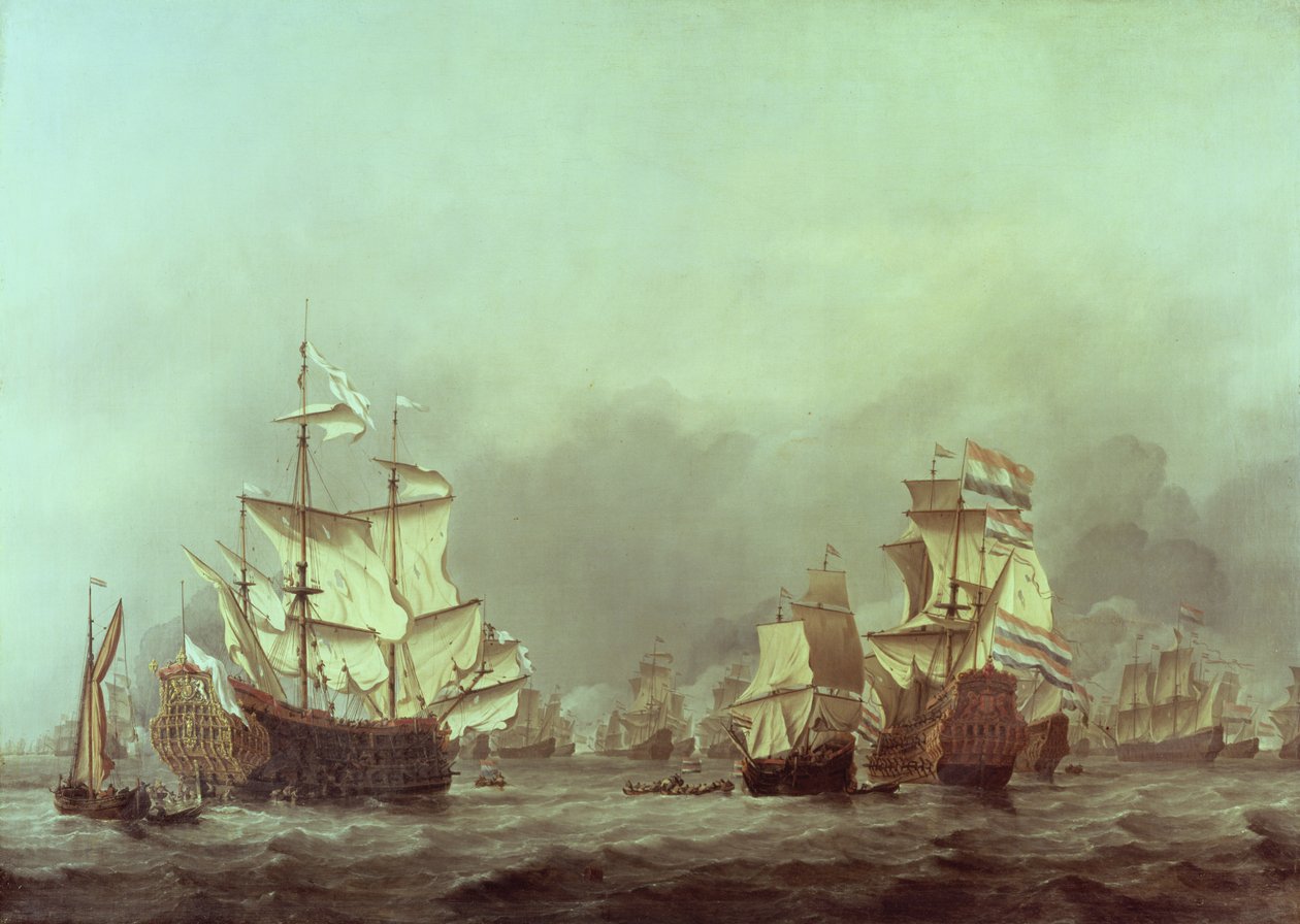 Kuninkaallisen prinssin antautuminen, 3. kesäkuuta 1666 tekijältä Willem van de Velde