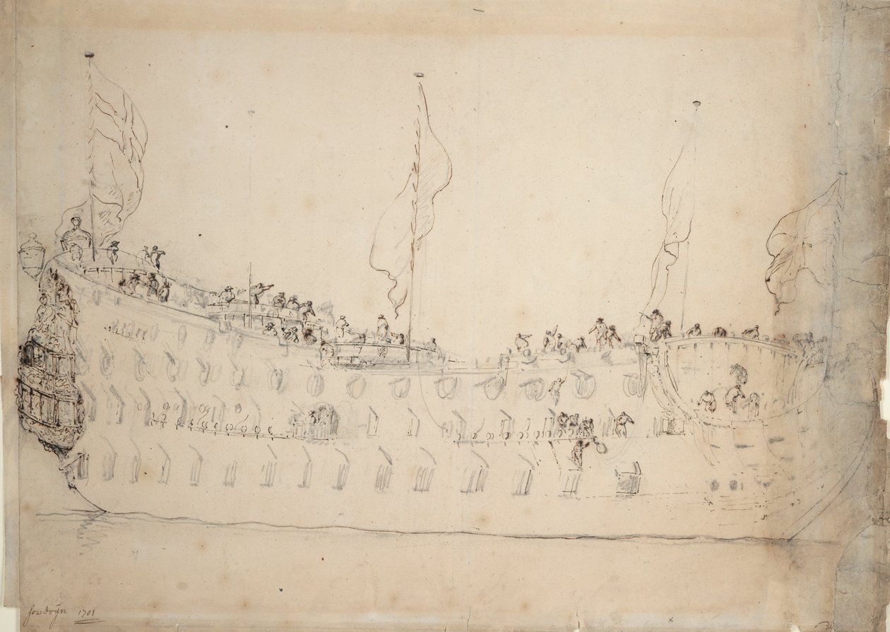 Kuninkaallisen hallitsijan muotokuva (1701) tekijältä Willem van de Velde the Younger