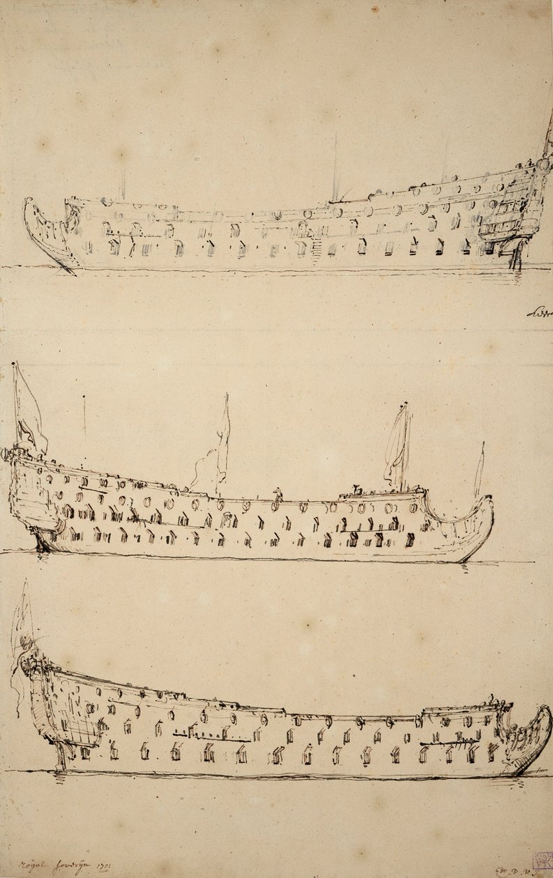 Kuninkaallisen hallitsijan muotokuva tekijältä Willem van de Velde the Younger