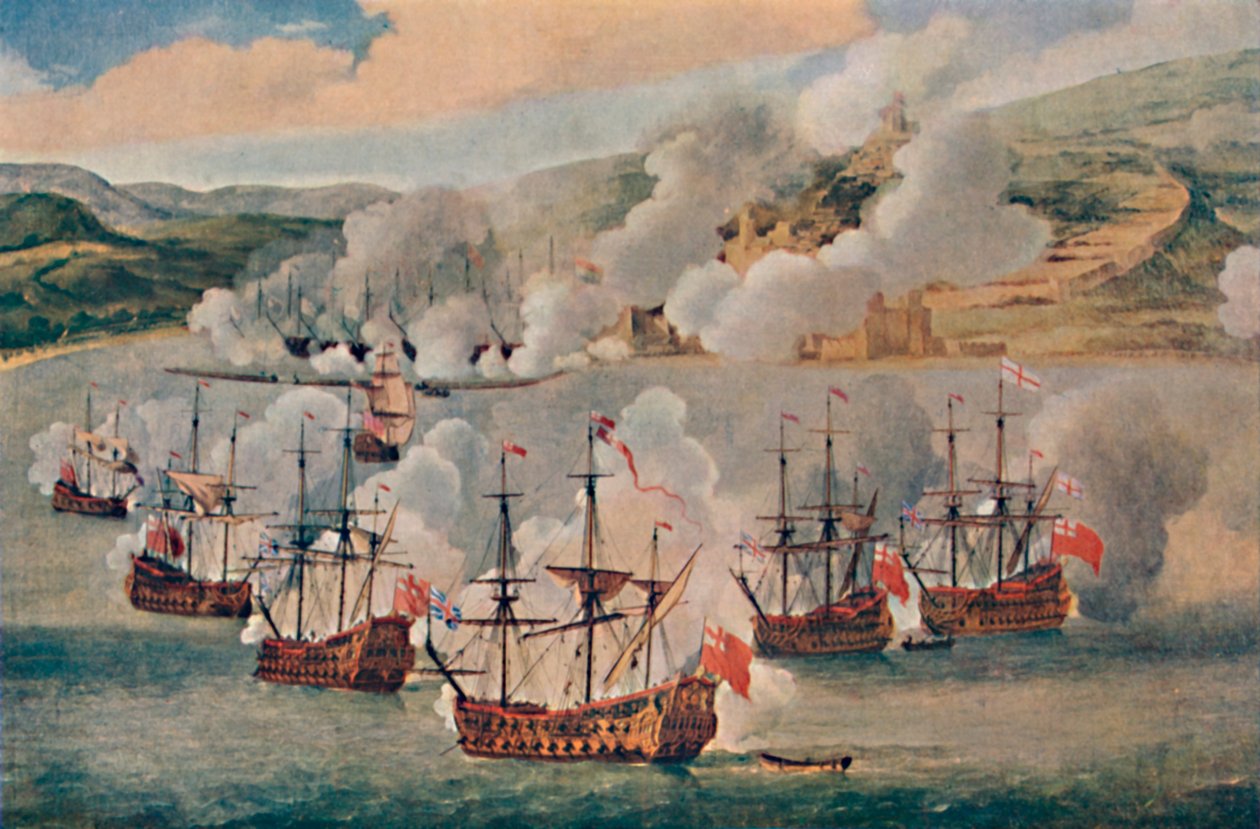 Sea-Fight in a Harbour, c1670, 1903 tekijältä Willem van de Velde the Younger