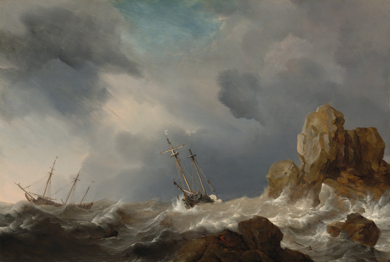 Laivat Galessa, 1660. tekijältä Willem van de Velde the Younger