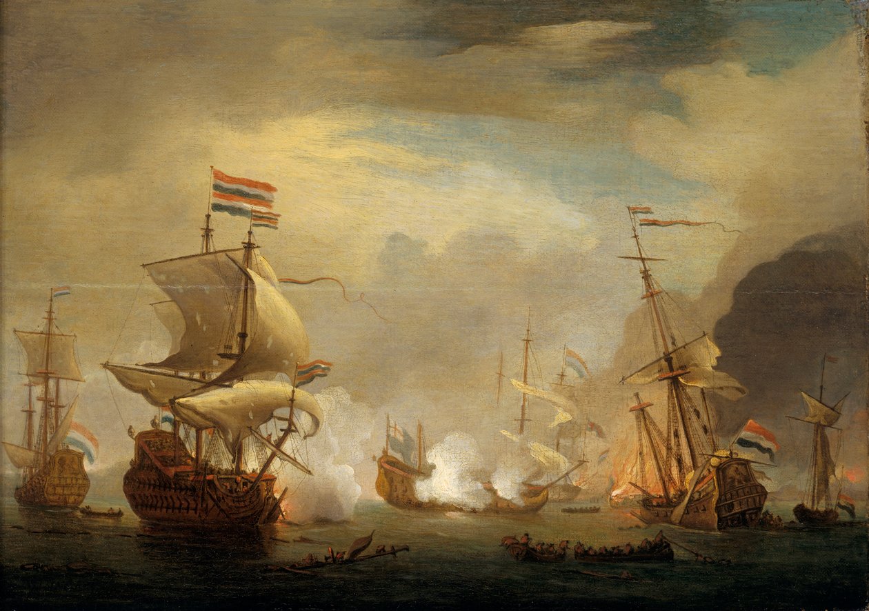 Texelin taistelu tekijältä Willem van de Velde the Younger