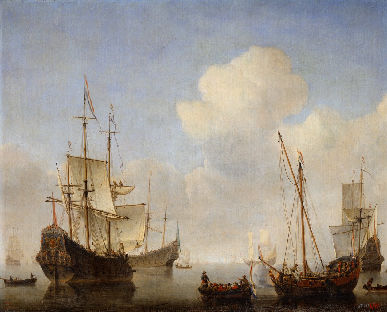 Hollantilainen laivue Länsi-Afrikan rannikolla, 1660-luku. tekijältä Willem van de Velde the Younger