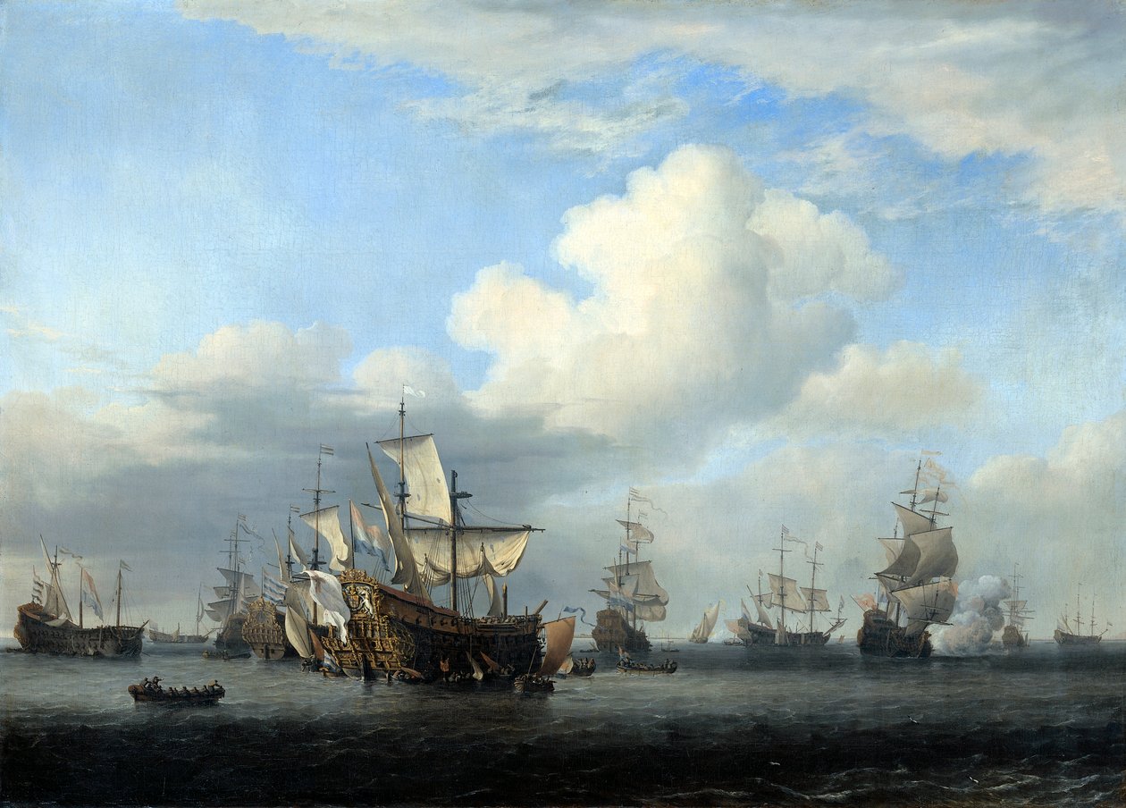 Vangittu Swiftsure, Seven Oaks, Loyal George ja Convertine..., c1666 tekijältä Willem van de Velde the Younger