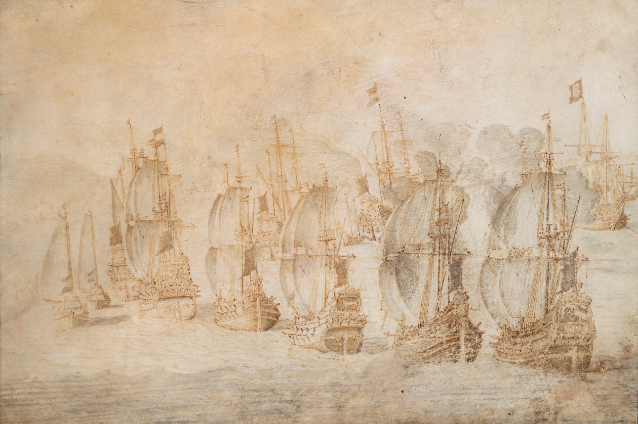 Toiminta Tamananassa, 9. syyskuuta 1645. tekijältä Willem van de the Elder Velde