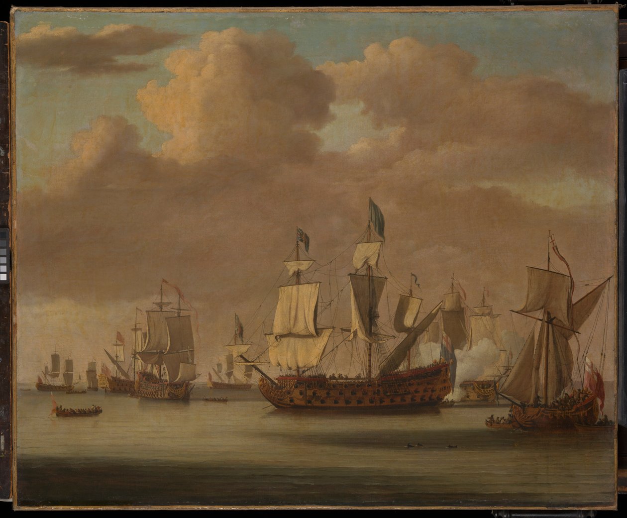 Rauhallinen: "Royal James", kuninkaallinen jahti ja muu merenkulku. tekijältä Willem van de the Elder Velde