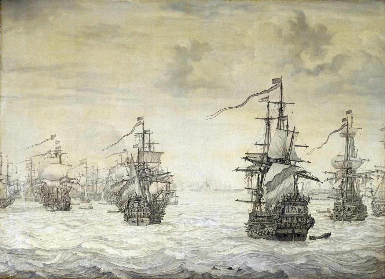 Toinen englantilais-hollantilainen sota (englantilais-hollantilainen) tekijältä Willem van de the Elder Velde