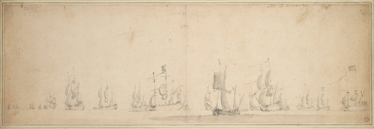 Alankomaiden laivasto ennen Lowestoftin taistelua touko-kesäkuussa 1665. tekijältä Willem van de the Elder Velde
