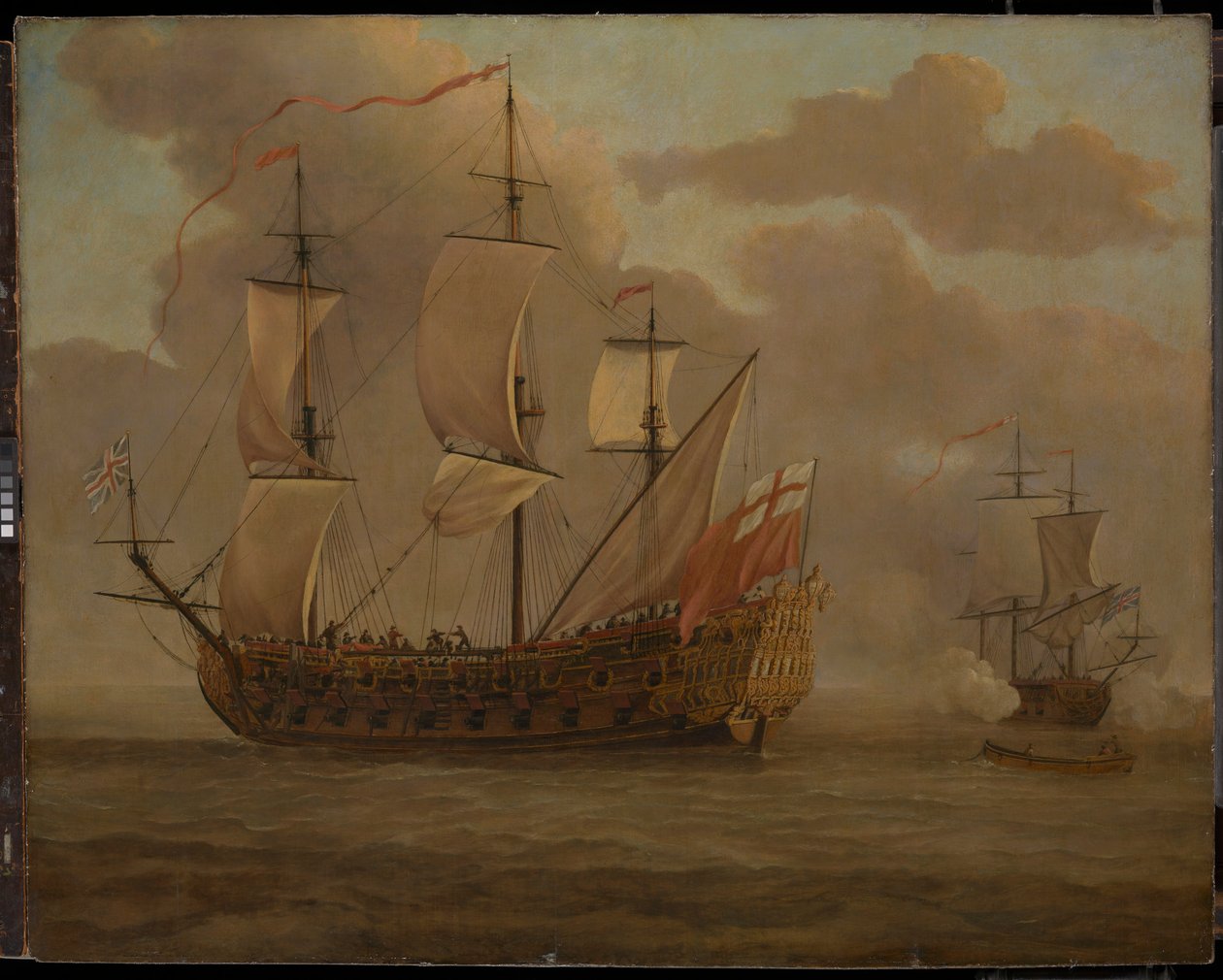 Woolwich ennen kevyttä tuulta, noin 1677 (öljy paneelille). tekijältä Willem van de the Elder Velde