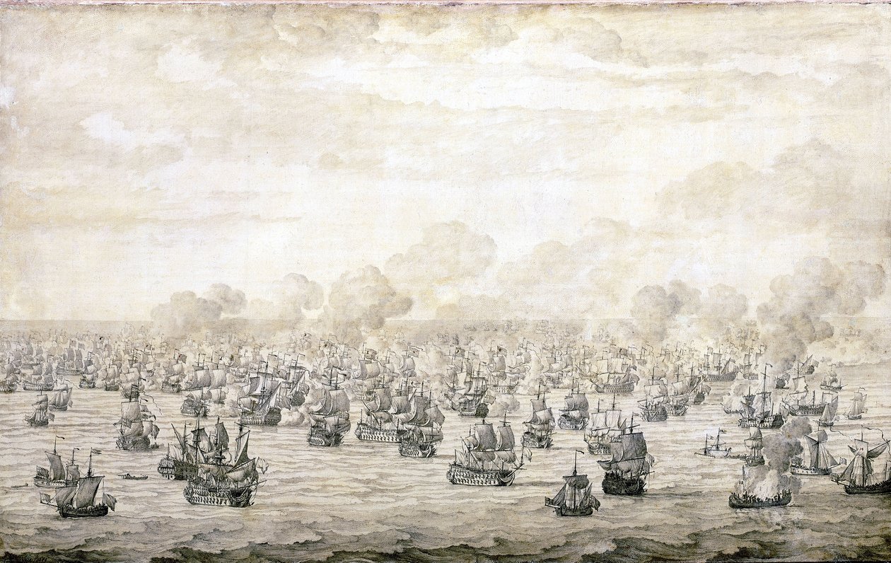 Schooneveldin ensimmäinen taistelu, 28. toukokuuta 1673. tekijältä Willem van de the Elder Velde