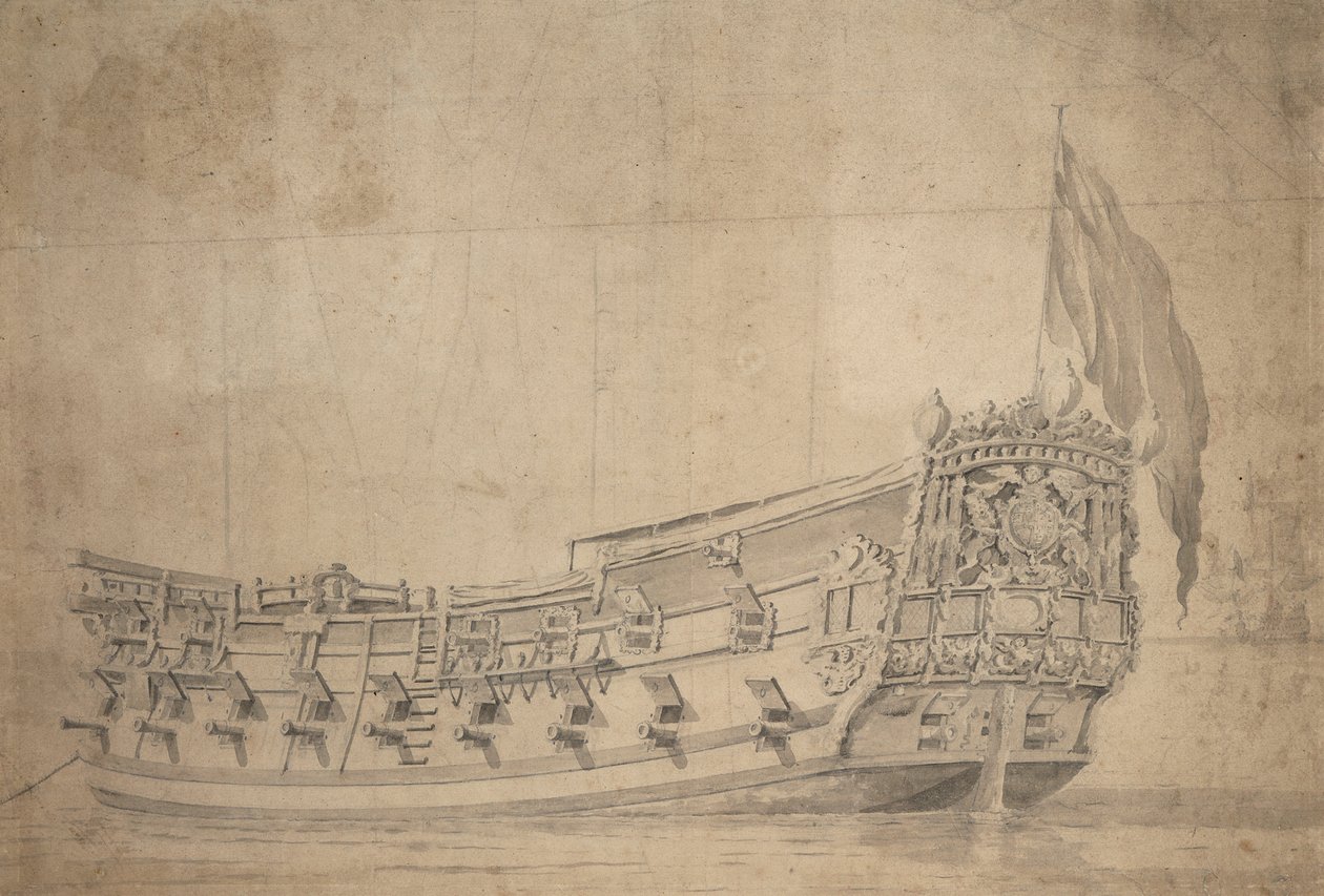 Muotokuva "Providence", noin 1661 (grafiitti, harmaa pesu). tekijältä Willem van de Velde the Younger