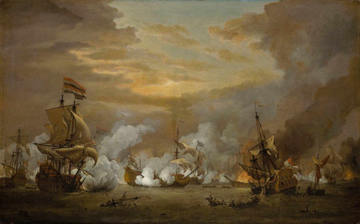 Texelin taistelu tekijältä Willem van de Velde the Younger