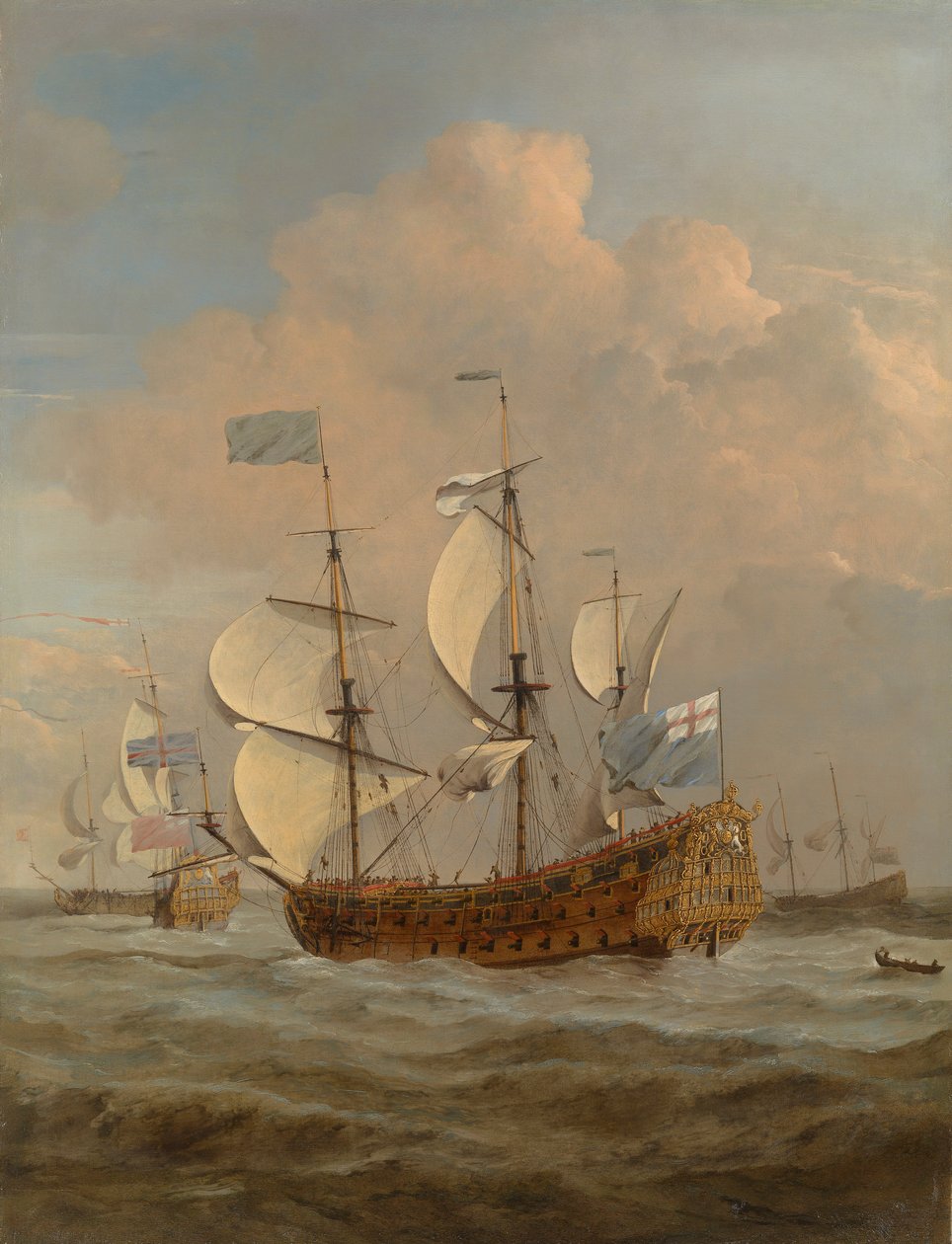Pyhä Andreas merellä maltillisessa tuulessa, noin 1673 (öljy kankaalle). tekijältä Willem van de Velde the Younger