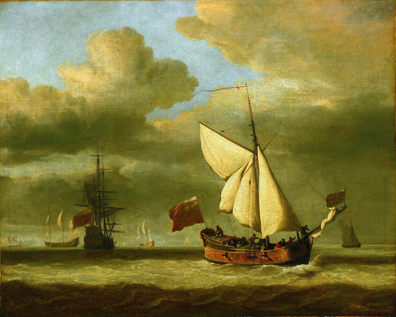 Jahti "Royal Escape", joka tunnettiin aiemmin nimellä "Surprise" ja jolla Englannin Kaarle II (1630-1685) pakeni Ranskaan hävittyään Olivier Cromwellille (1599-1658) Worcesterissa (Englanti) vuonna 1651. tekijältä Willem van de Velde the Younger