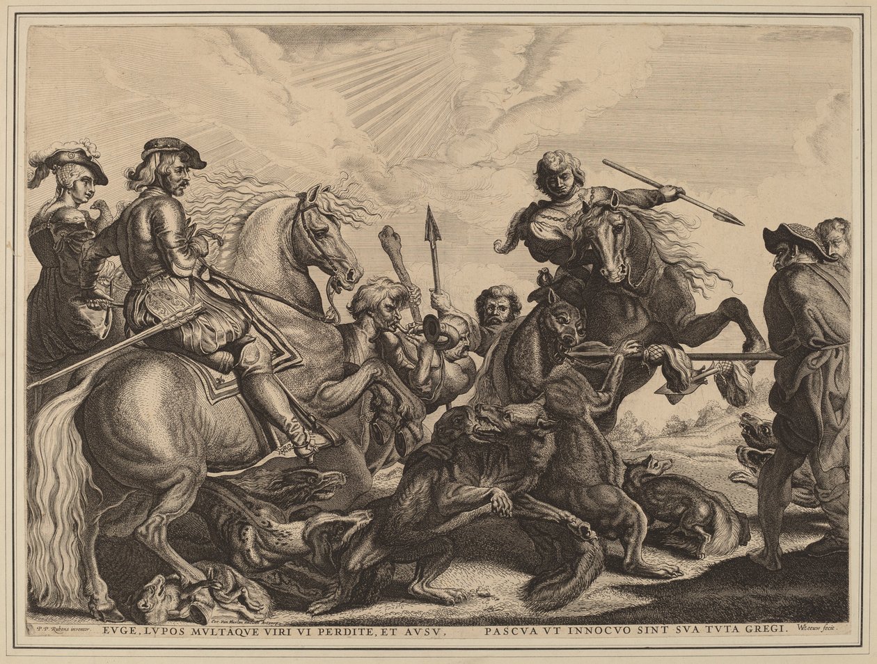 Susimetsästys tekijältä Willem van der Leeuw after Sir Peter Paul Rubens