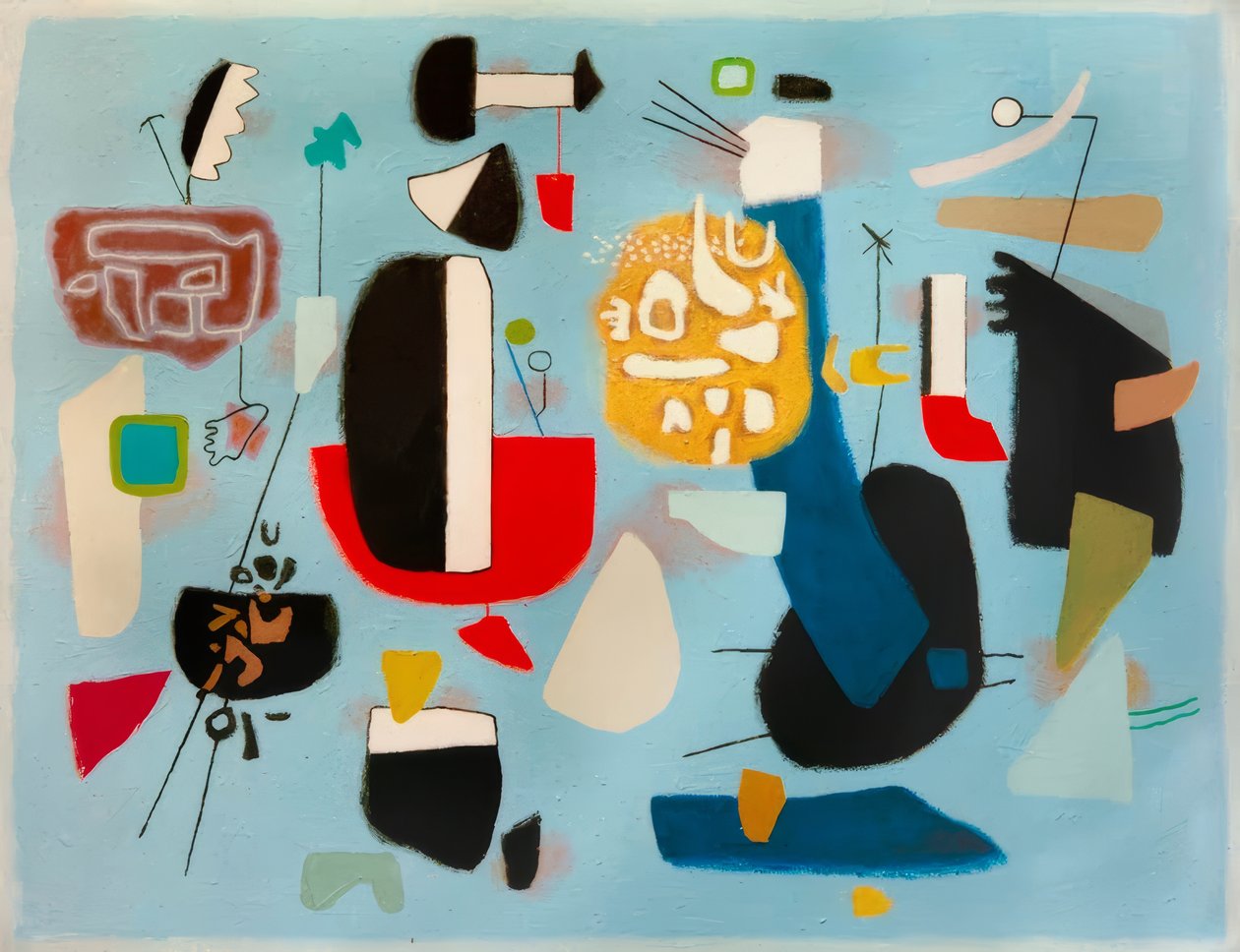 Punaisen ja sinisen vuoropuhelu tekijältä Willi Baumeister