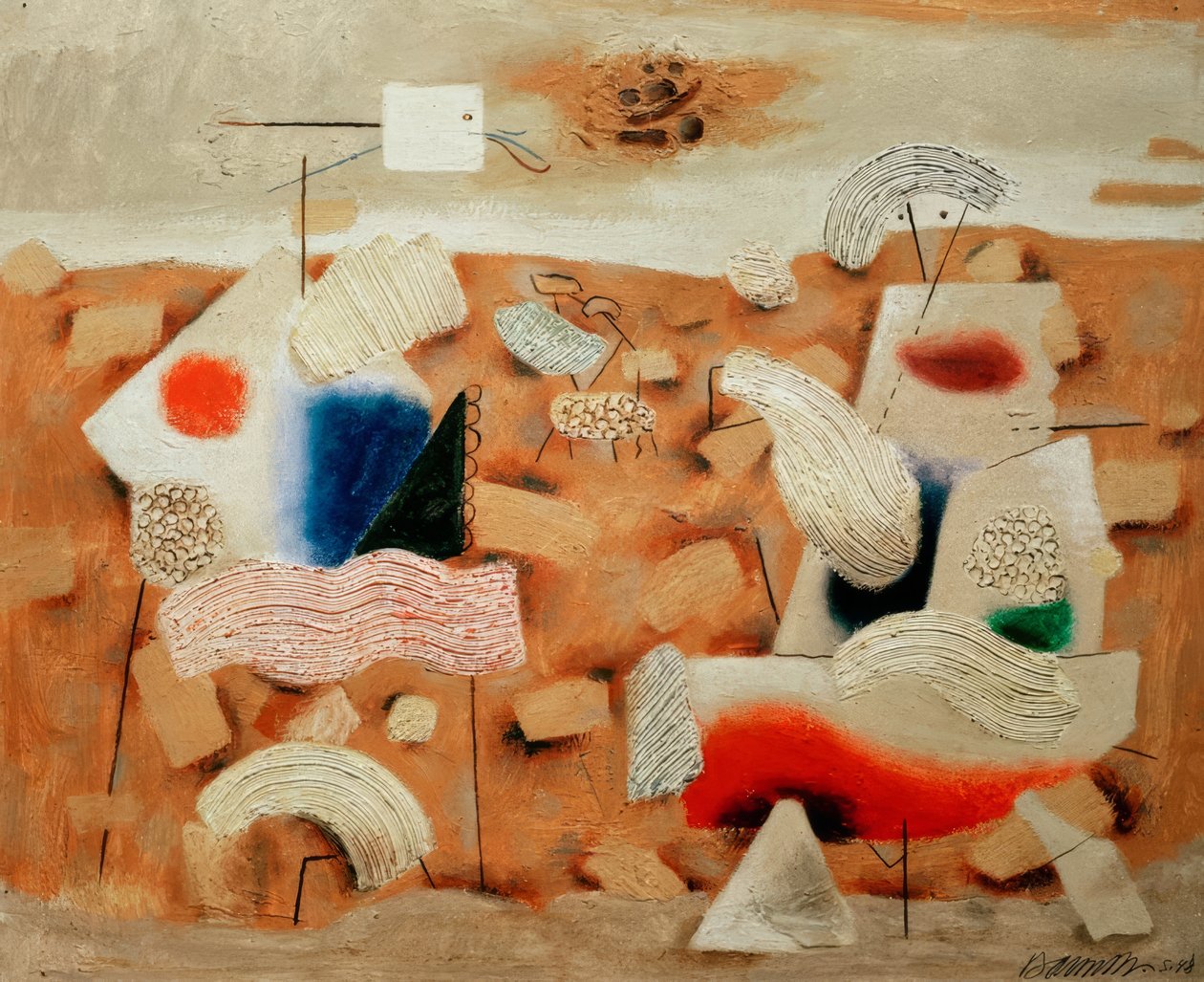 Metafyysinen maisema (okera) tekijältä Willi Baumeister