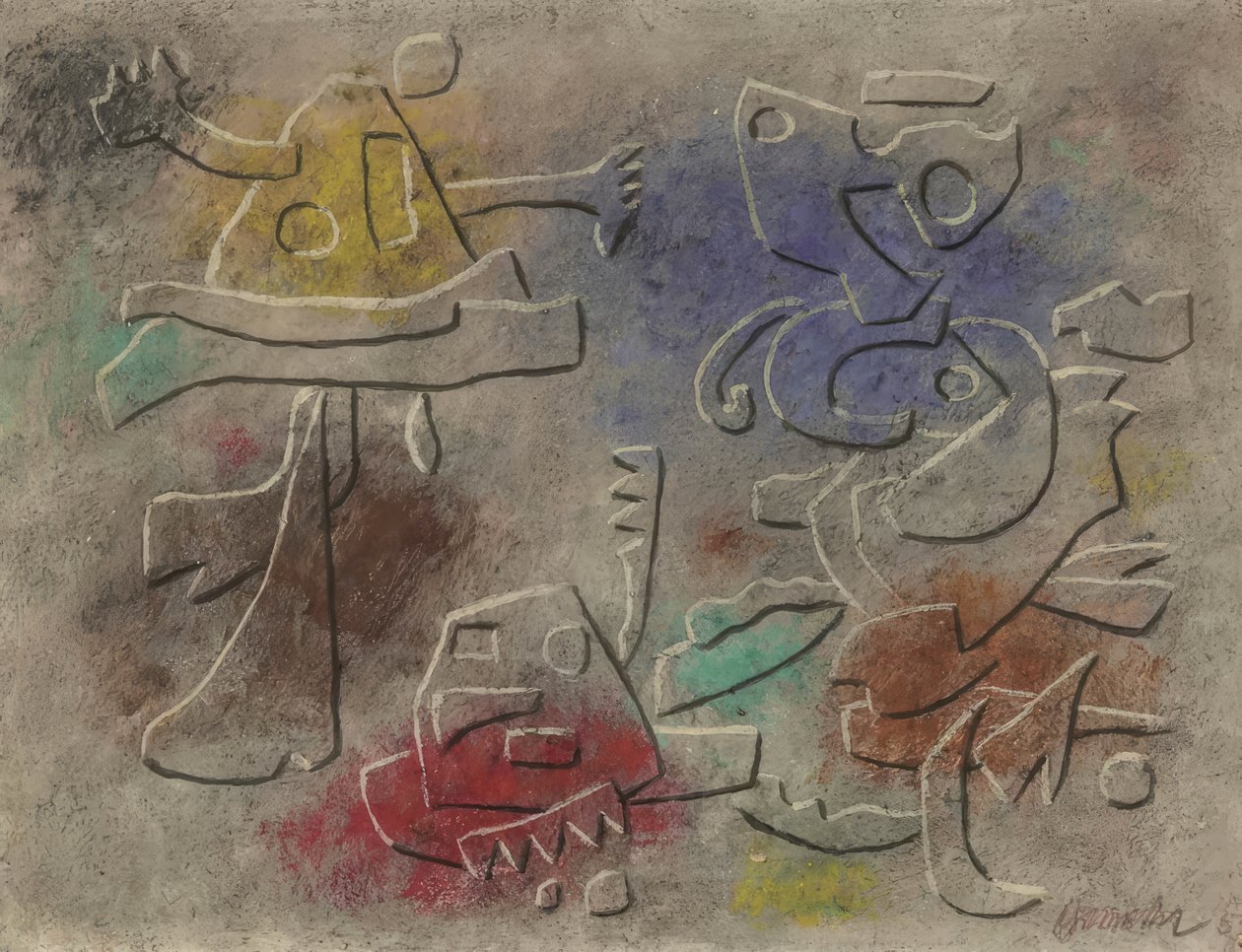 Värillinen reliefikuva tekijältä Willi Baumeister