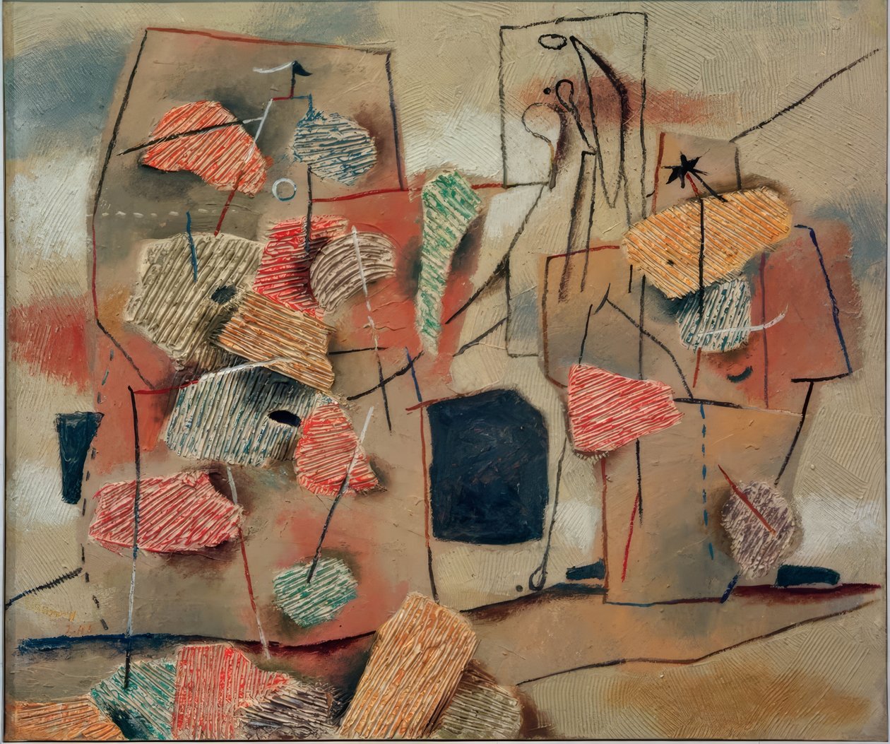 Kaksi hahmoa, kammattu villa tekijältä Willi Baumeister