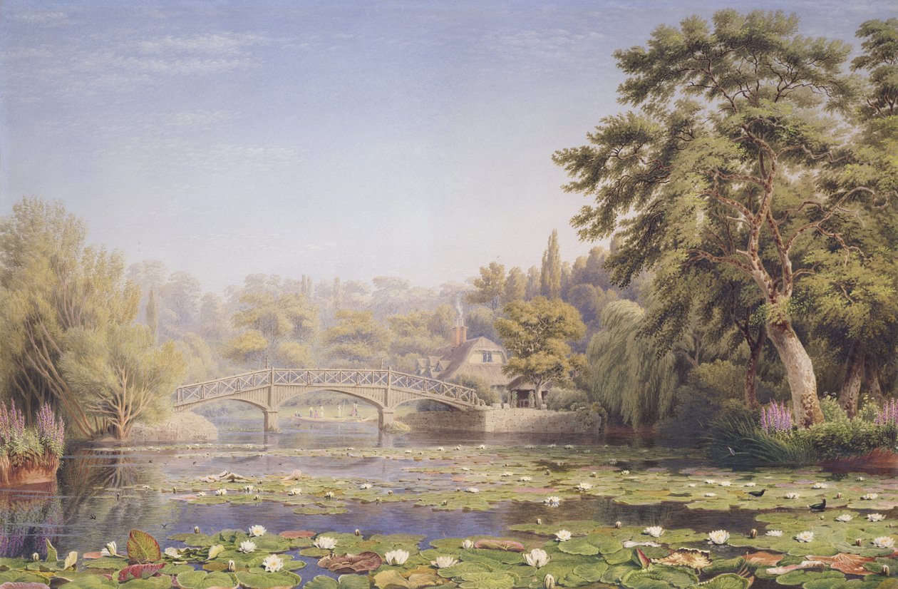 Nuneham Courtenayn maalaismainen silta ja mökki, lähellä Abingdonia (wc ja vartaloväri paperilla) tekijältä Joseph Mallord William Turner