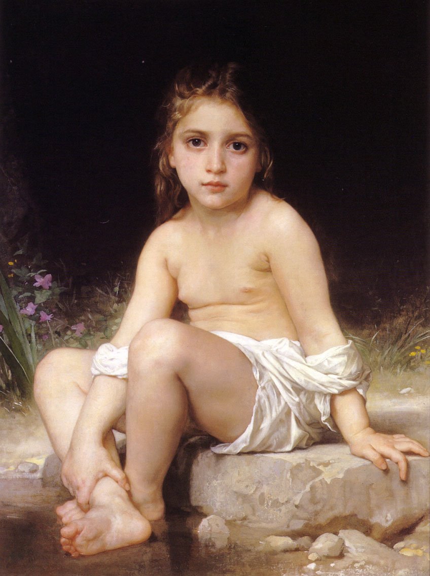 Lapsi kylvyssä tekijältä William Adolphe Bouguereau