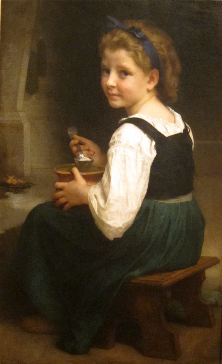 Tyttö syö puuroa tekijältä William Adolphe Bouguereau