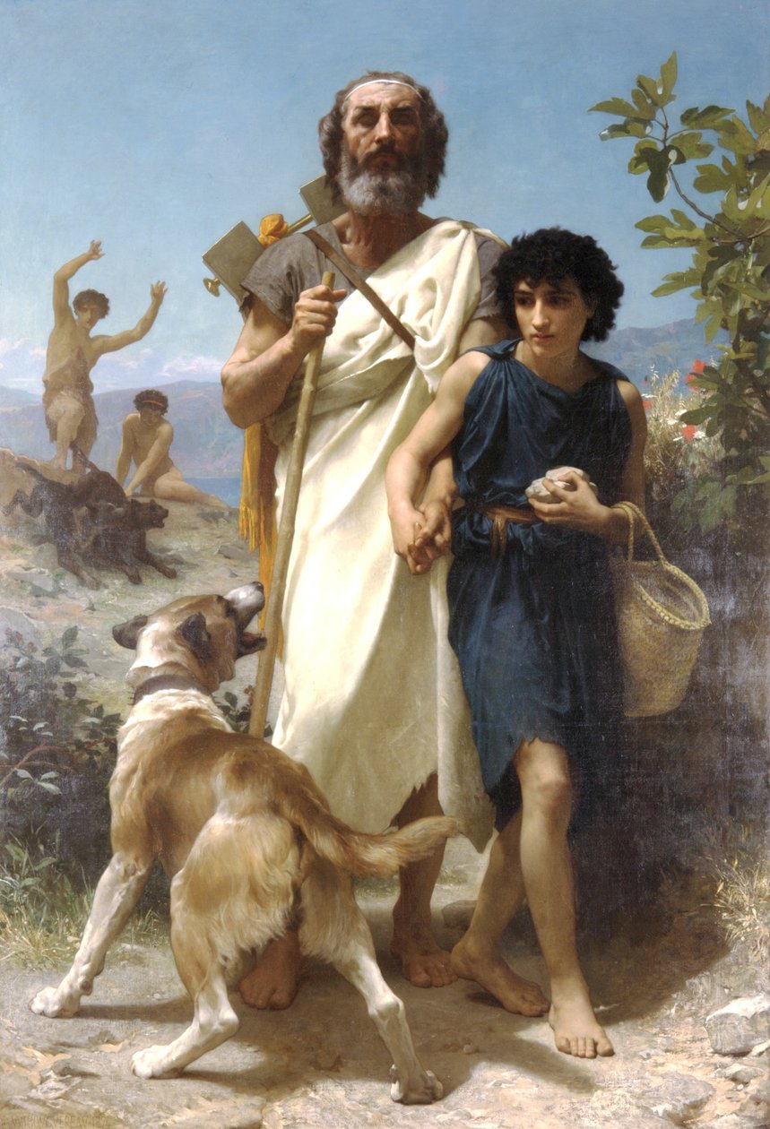 Homer ja hänen opas (1874) tekijältä William Adolphe Bouguereau
