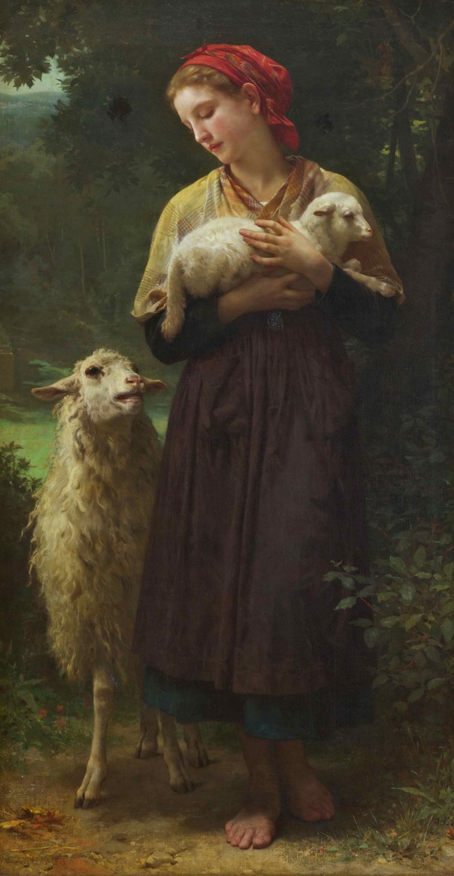 Vastasyntynyt karitsa (paimen) tekijältä William Adolphe Bouguereau