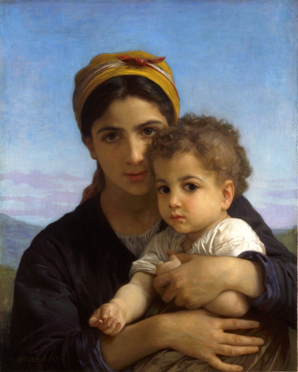 Nuori tyttö ja lapsi tekijältä William Adolphe Bouguereau