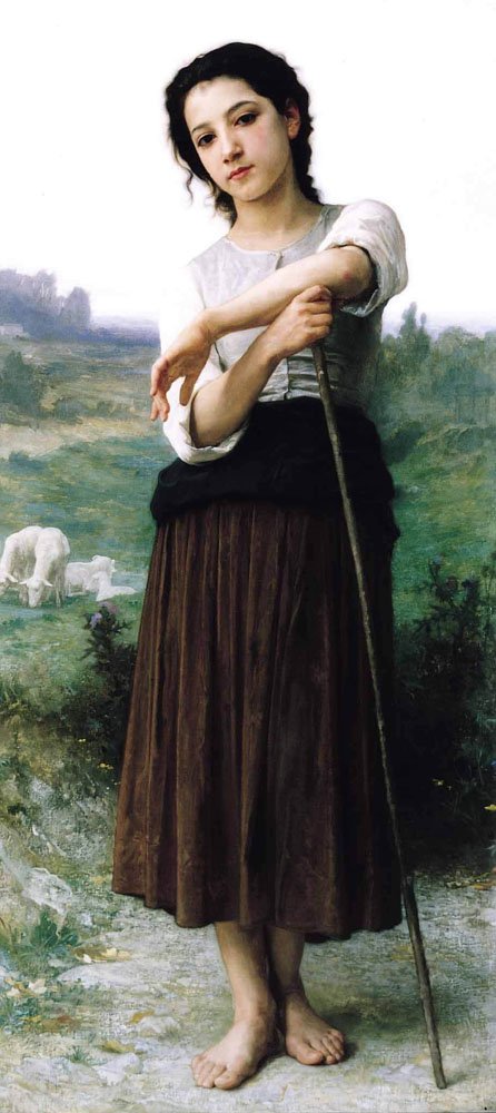 Nuori paimenkoira seisoo tekijältä William Adolphe Bouguereau