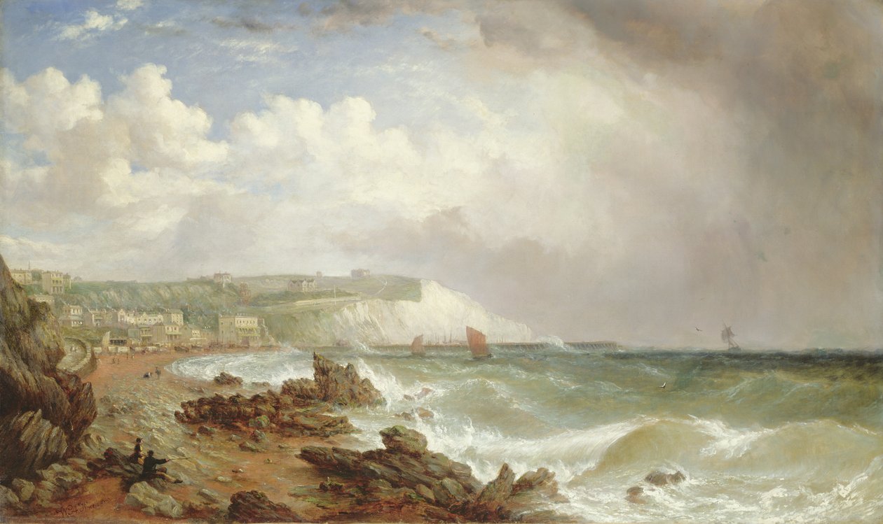 Ventnor, Isle of Wight, rannalta, lähestyvä myrsky tekijältä William Adolphus Knell
