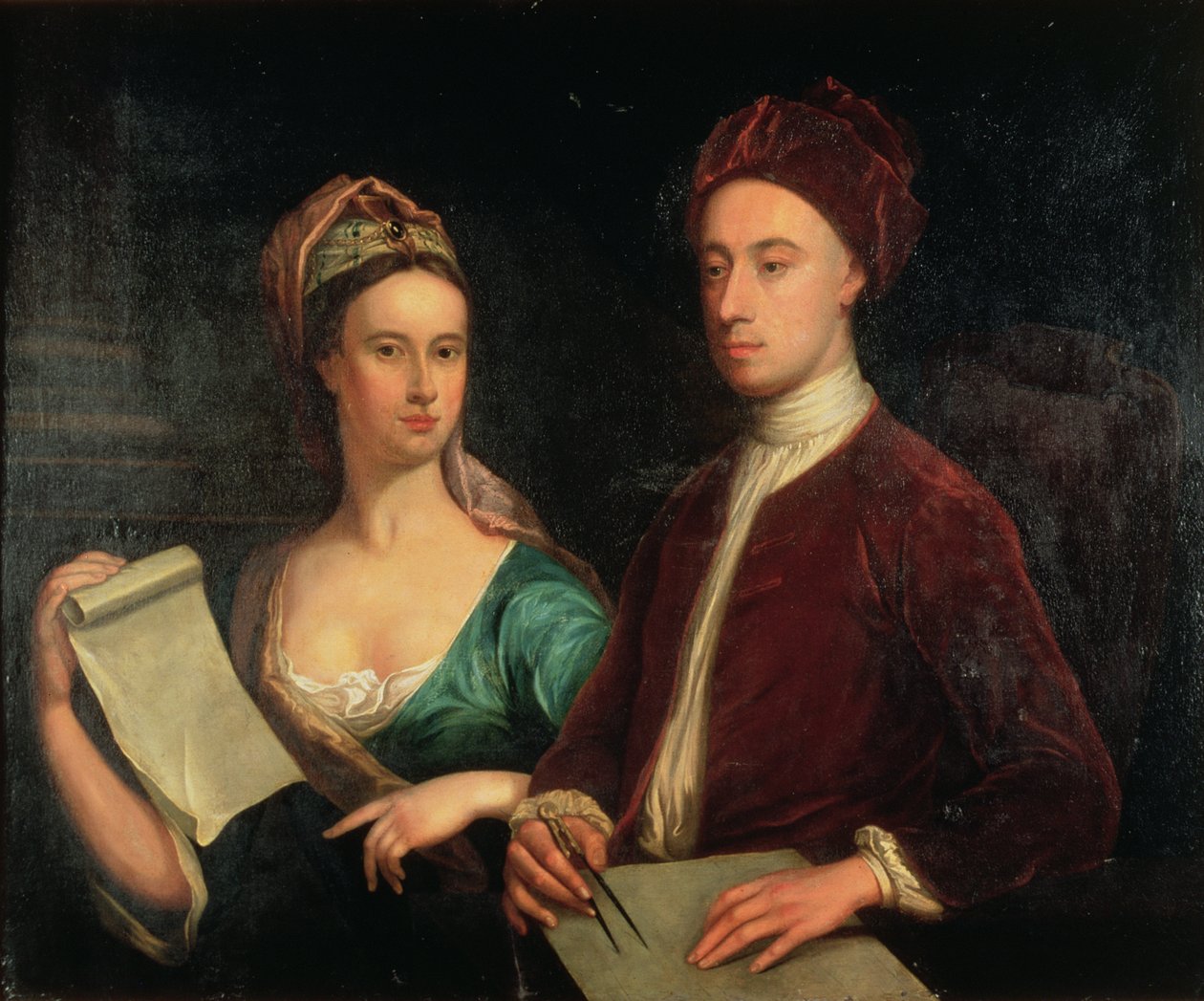 Muotokuva Richard Boylesta, Burlingtonin kolmannesta jaarlista (1695-1753) ja hänen vaimostaan Lady Dorothy Savilesta (1699-1758) 1723. tekijältä William Aikman