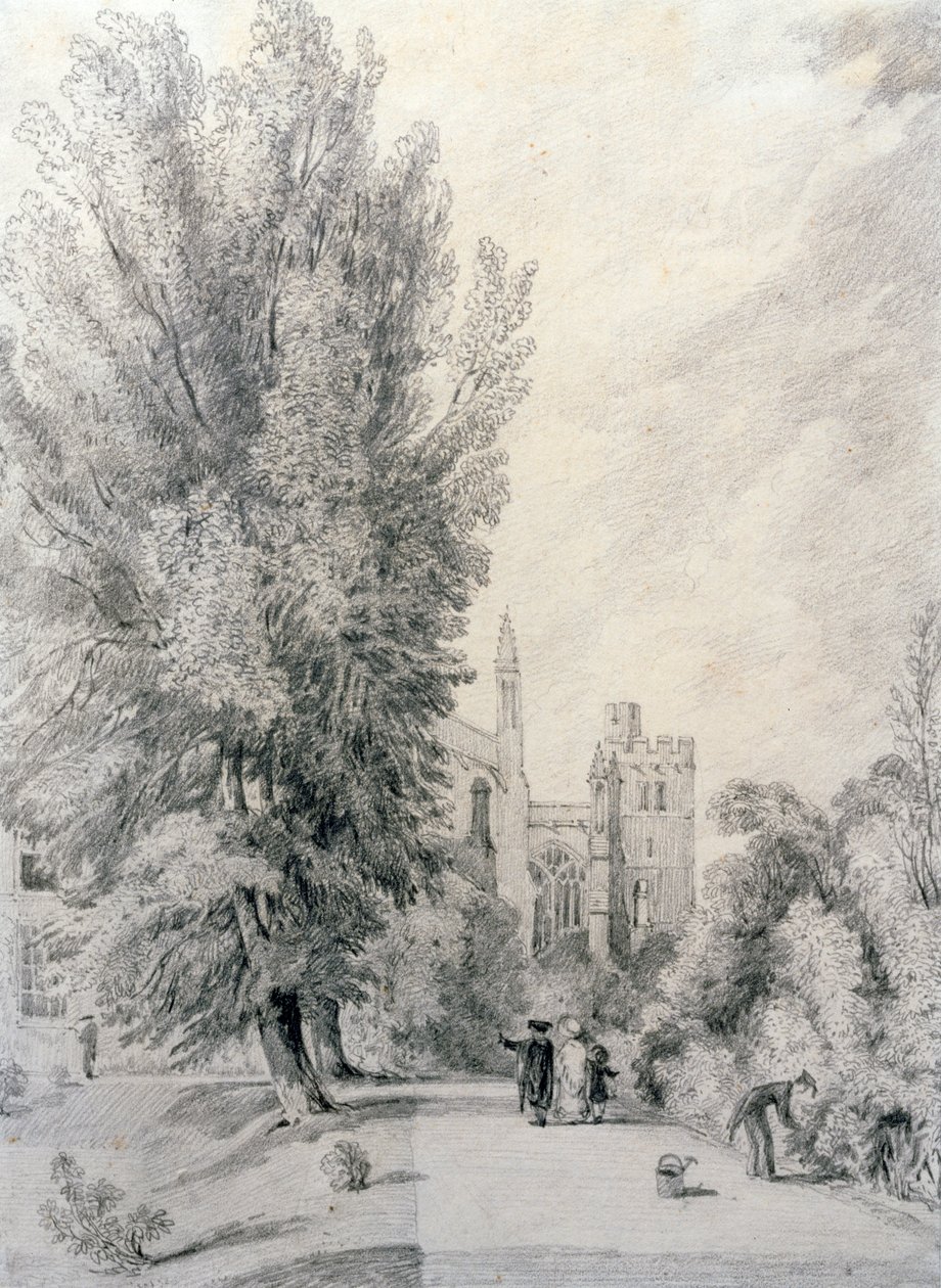 New College Garden, 1821 tekijältä William Alfred Delamotte