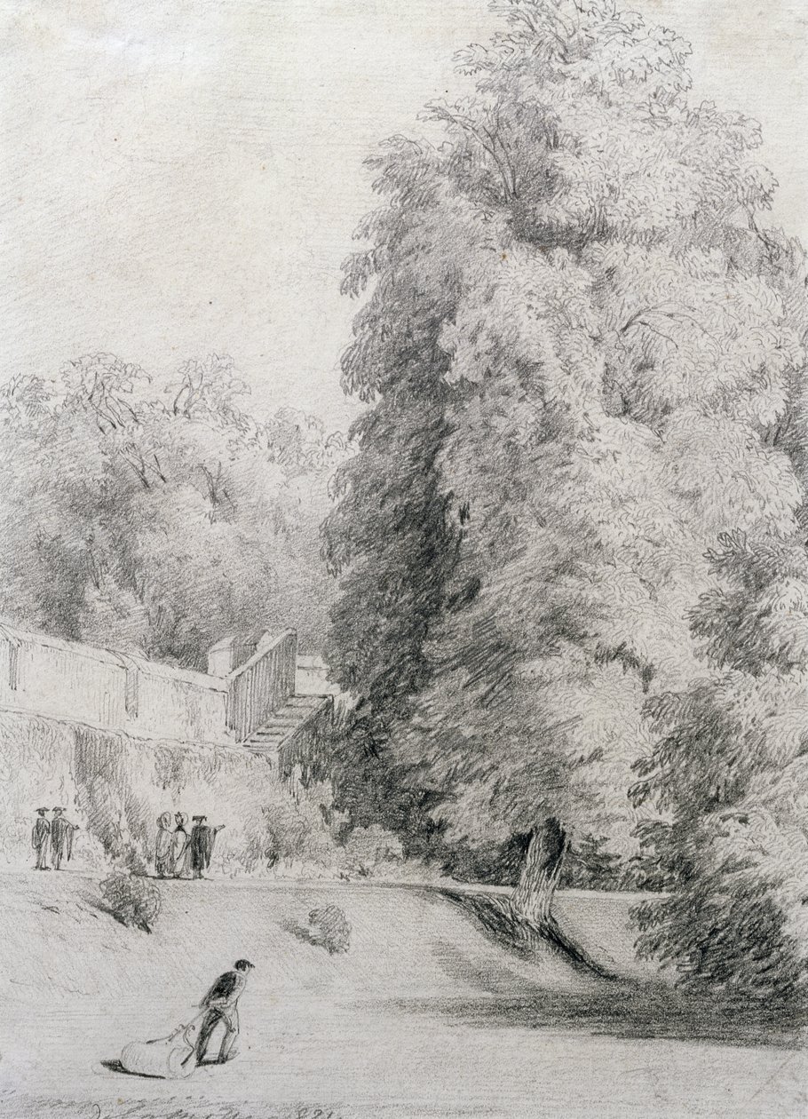 New College Garden, 1821 tekijältä William Alfred Delamotte