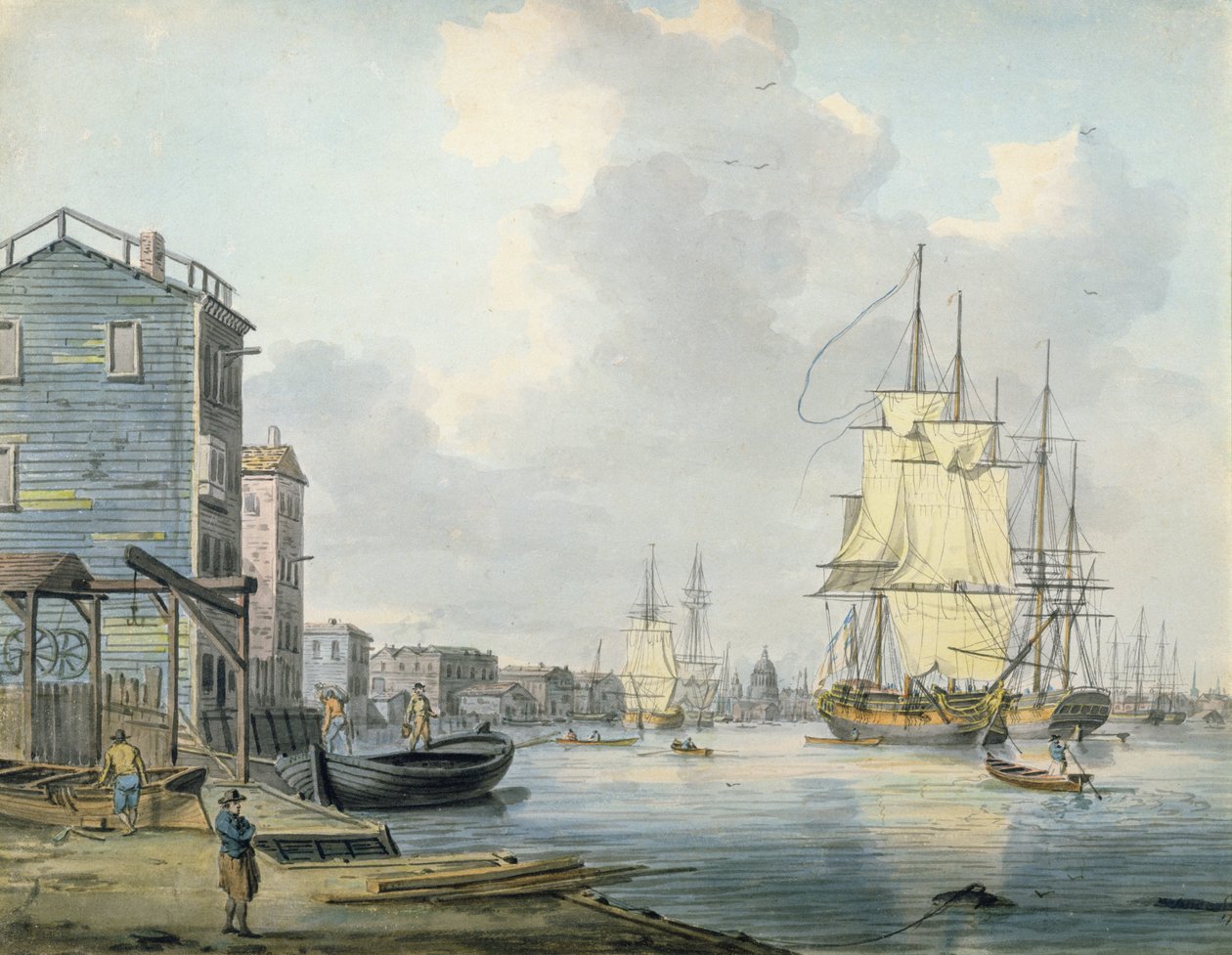 Thames Rotherhithessa, 1790-luku, tekijältä William Anderson