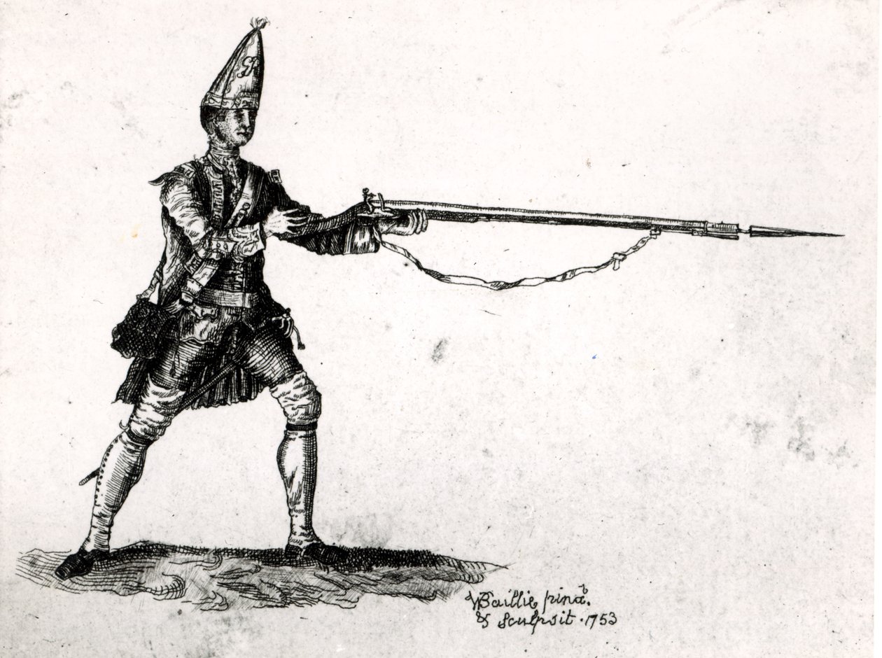 Sotilaan muotokuva, 1753 tekijältä William Baillie
