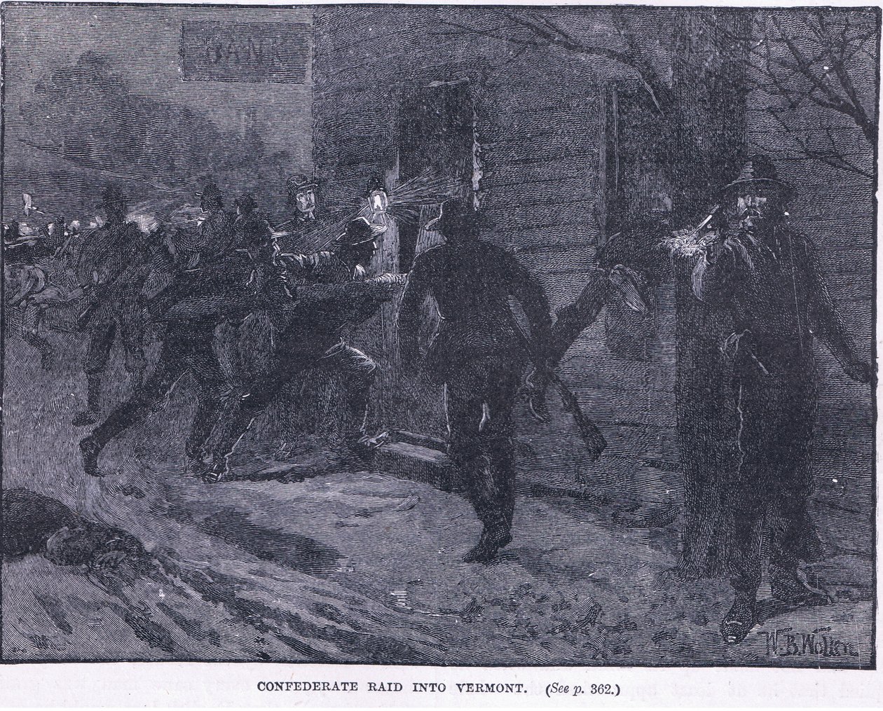Konfederaation hyökkäys Vermontiin 1865 jKr tekijältä William Barnes Wollen
