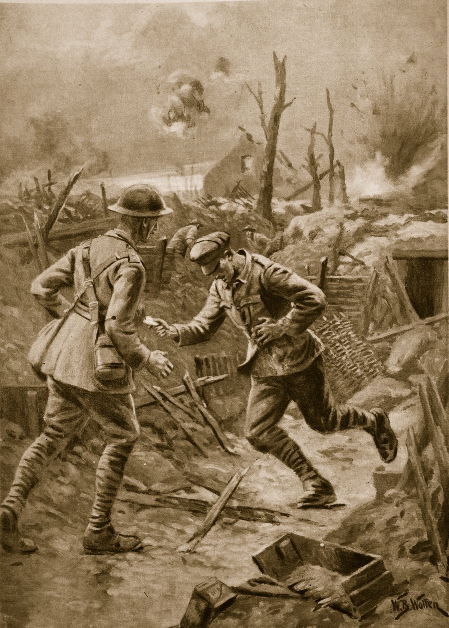 "Uskollinen kuolemaan asti": Haavoittunut brittiläinen juoksija kuolee välittäessään sanomansa, 1914-1919 tekijältä William Barnes Wollen