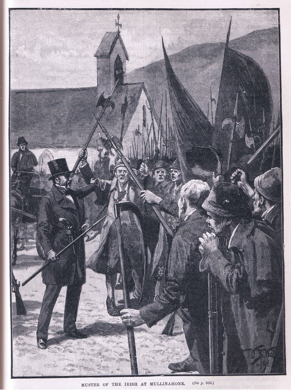 Irlantilaisten kokoontuminen Mullinahonessa AD 1848 tekijältä William Barnes Wollen