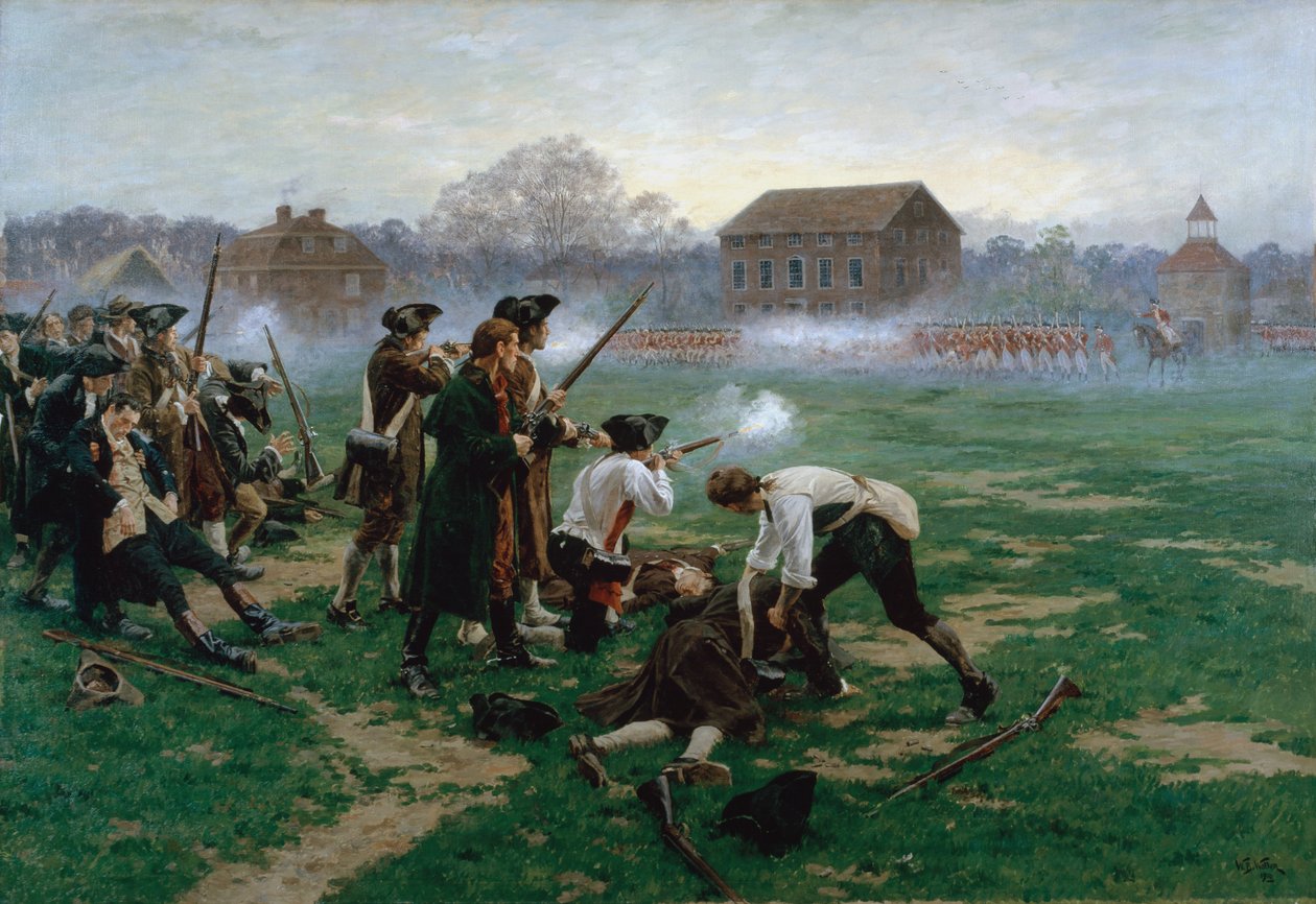 Lexingtonin taistelu, 19. huhtikuuta 1775, 1910 tekijältä William Barnes Wollen