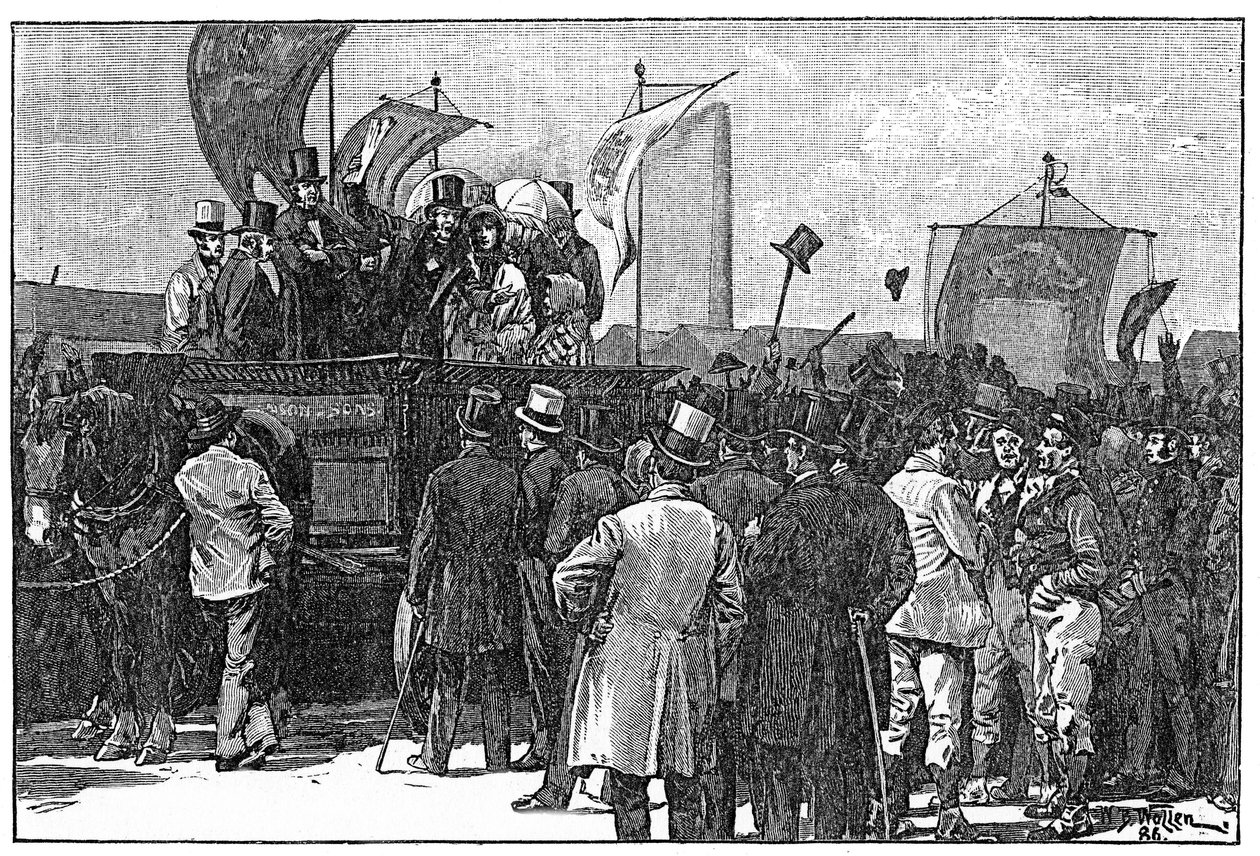 Chartist-mielenosoitus Kennington Commonissa, 10. huhtikuuta 1848, 1886 tekijältä William Barnes Wollen
