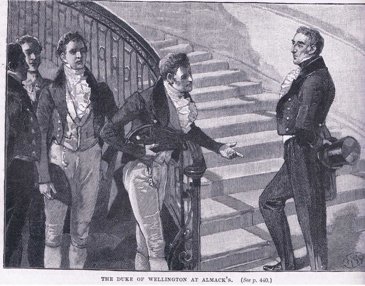 Wellingtonin herttua Almacksissa 1830 jKr tekijältä William Barnes Wollen