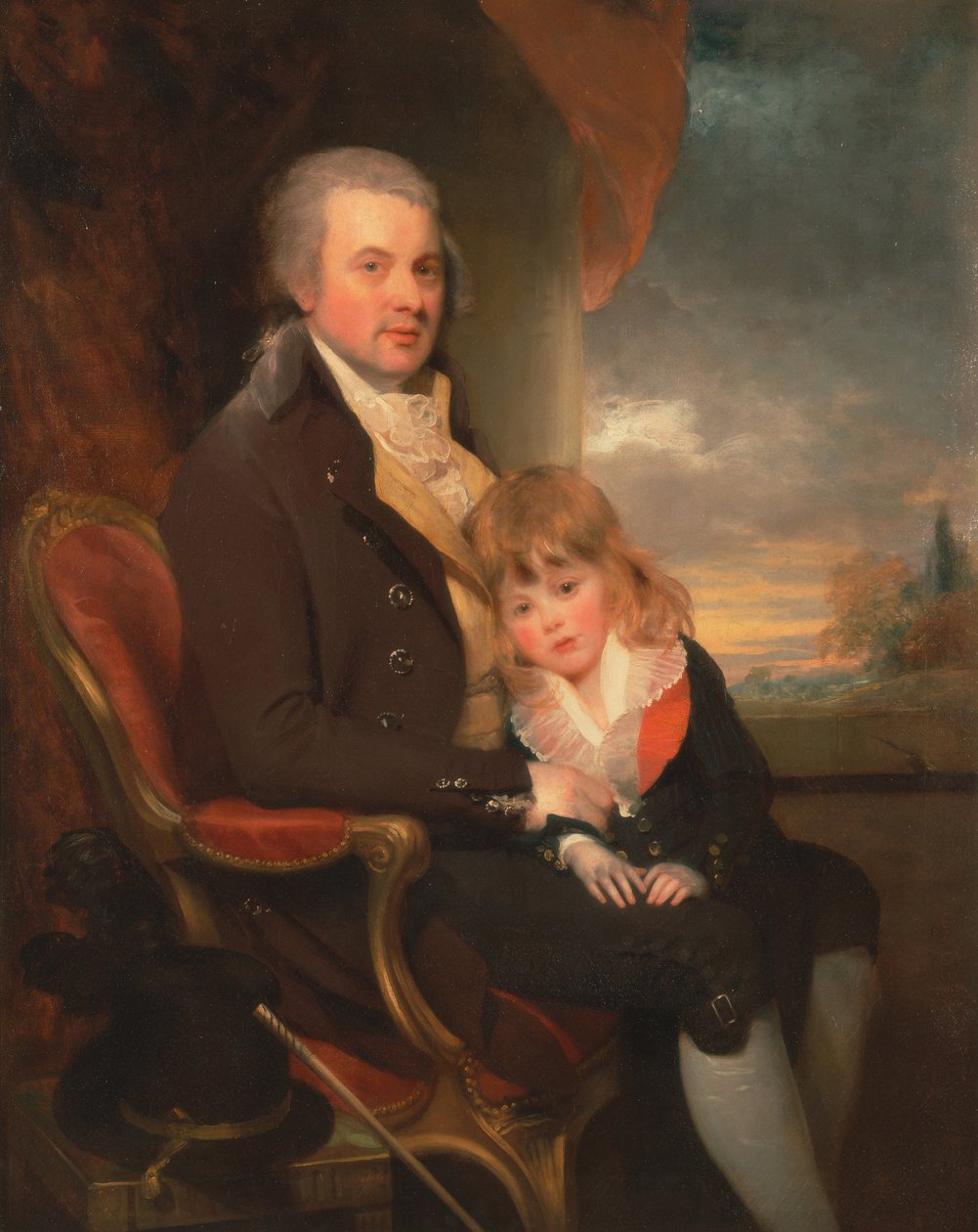 Edward George Lind ja hänen poikansa Montague tekijältä William Beechey