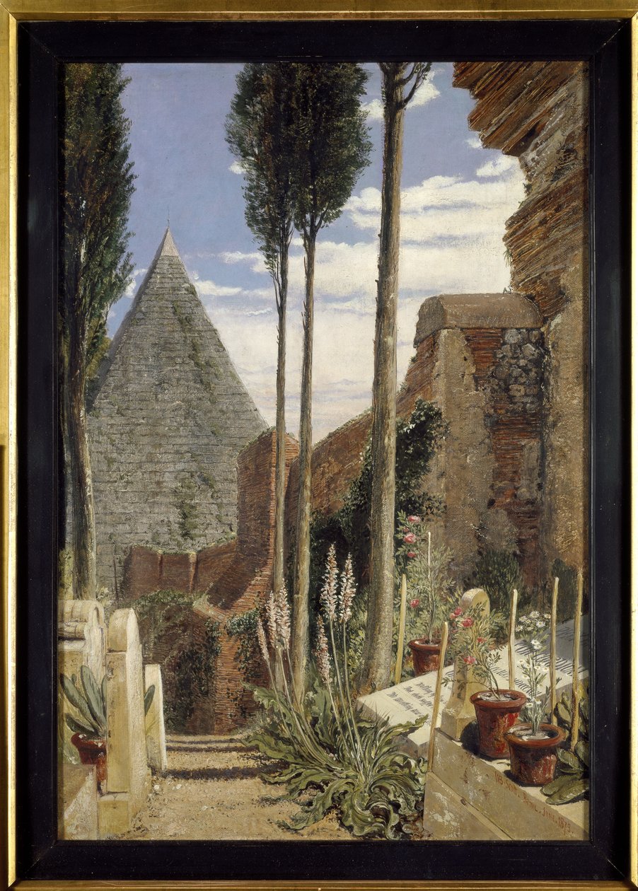 Shelleyn hauta uudella protestanttisella hautausmaalla Roomassa, 1873 tekijältä William Bell Scott