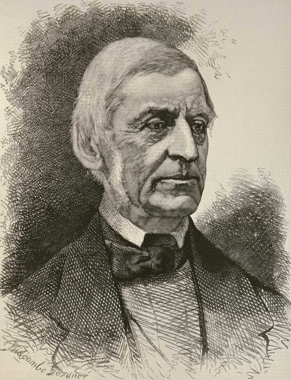 Edesmennyt Ralph Waldo Emerson (1803-82), The Illustrated London Newsista, 6. toukokuuta 1882 tekijältä William Biscombe Gardner