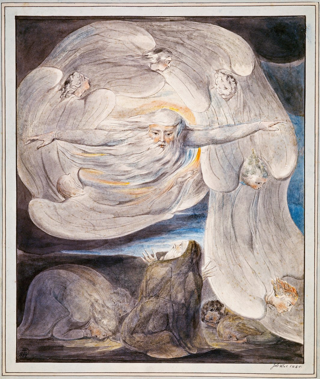 Job tunnustaa olettamuksensa Jumalalle tekijältä William Blake