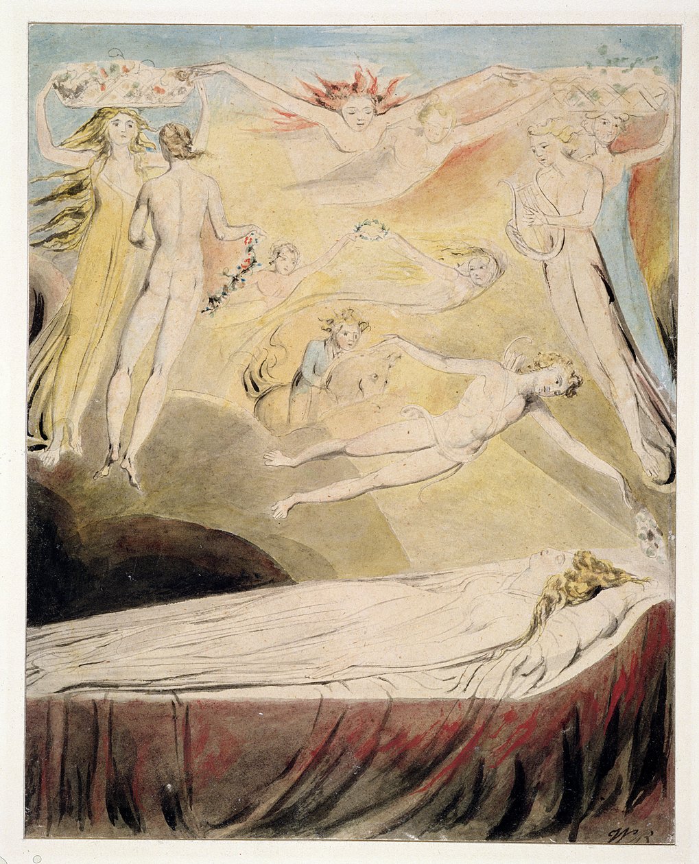Huonekalut ja erilaiset esineet 1100- ja 1300-luvuilta tekijältä William Blake